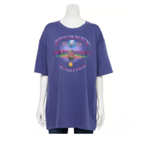 Journey Departure Thick Fabric Long Blue-Gray Tee Shirt T-Shirt Top Medium NWT - Picture 5 of 5